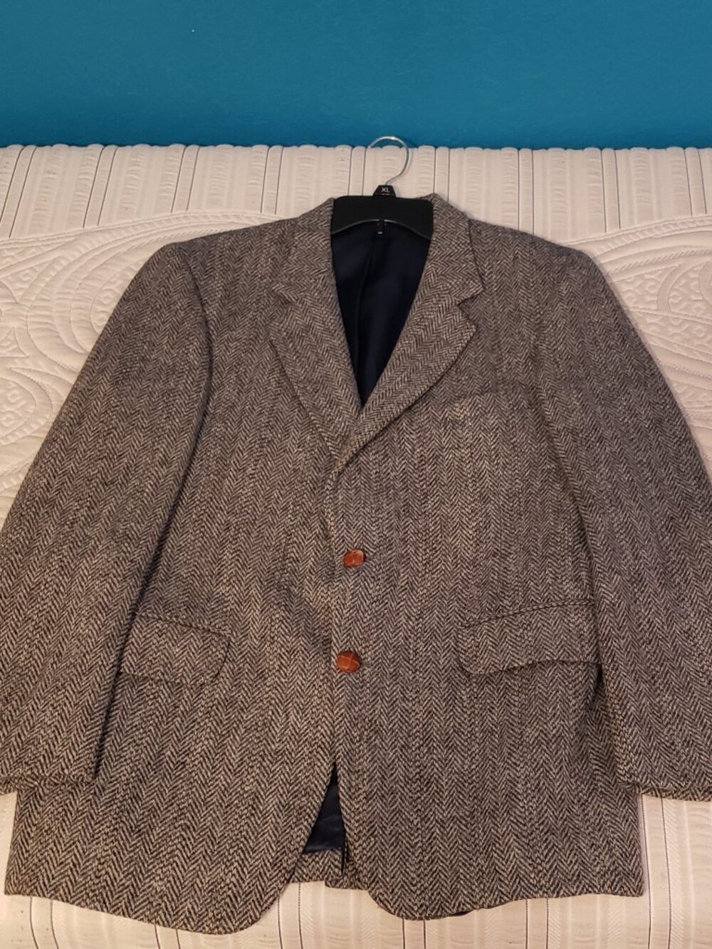 Harris Tweed 100% Wool Blazer Herringbone pattern